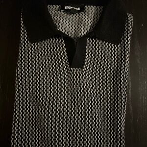 Express Johnny Collar Knit Polo Shirt